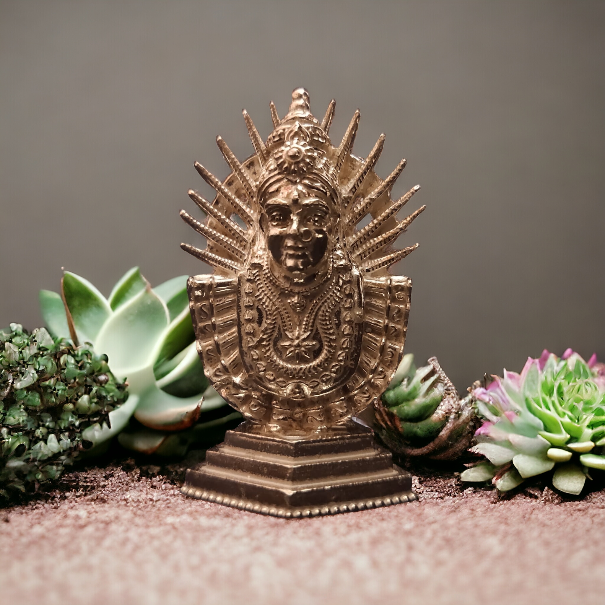 Pure Silver Renuka Yellama Idol - Handcrafted Goddess Statue