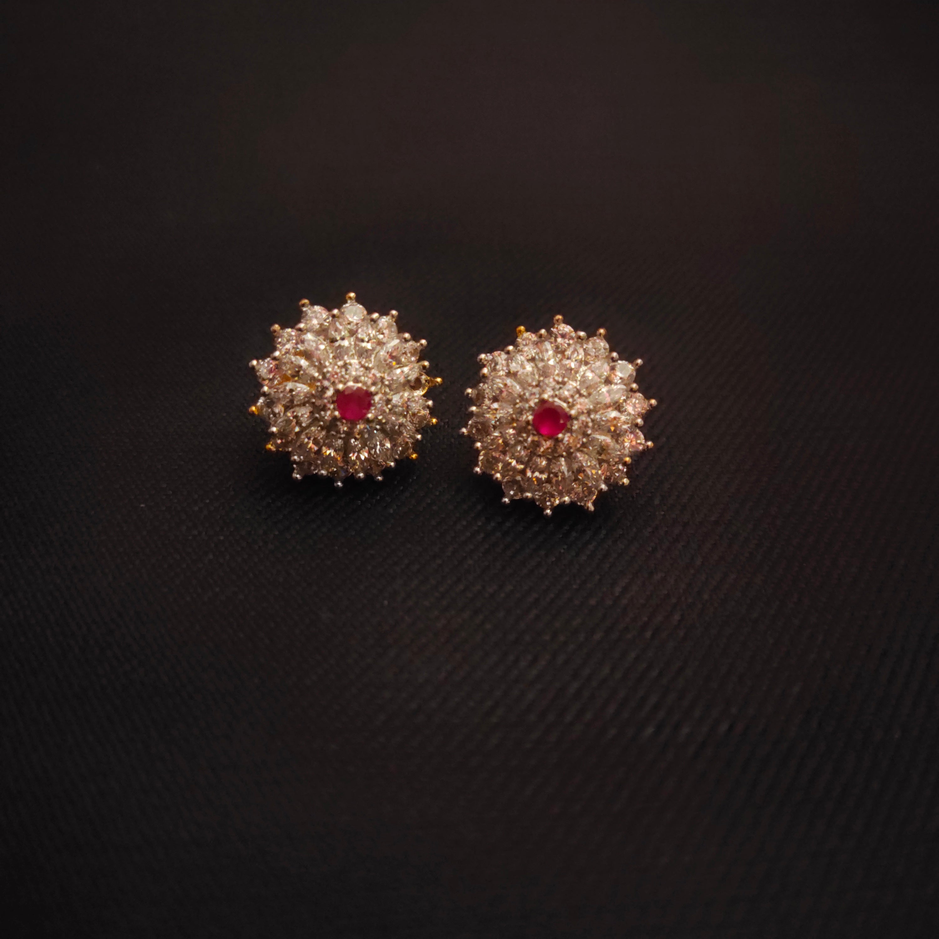 Classy American Diamond Stud Earrings - Star Brilliant Design
