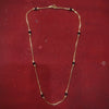 Gold Chain Necklace with Black and Gold Beads - 18 Inches