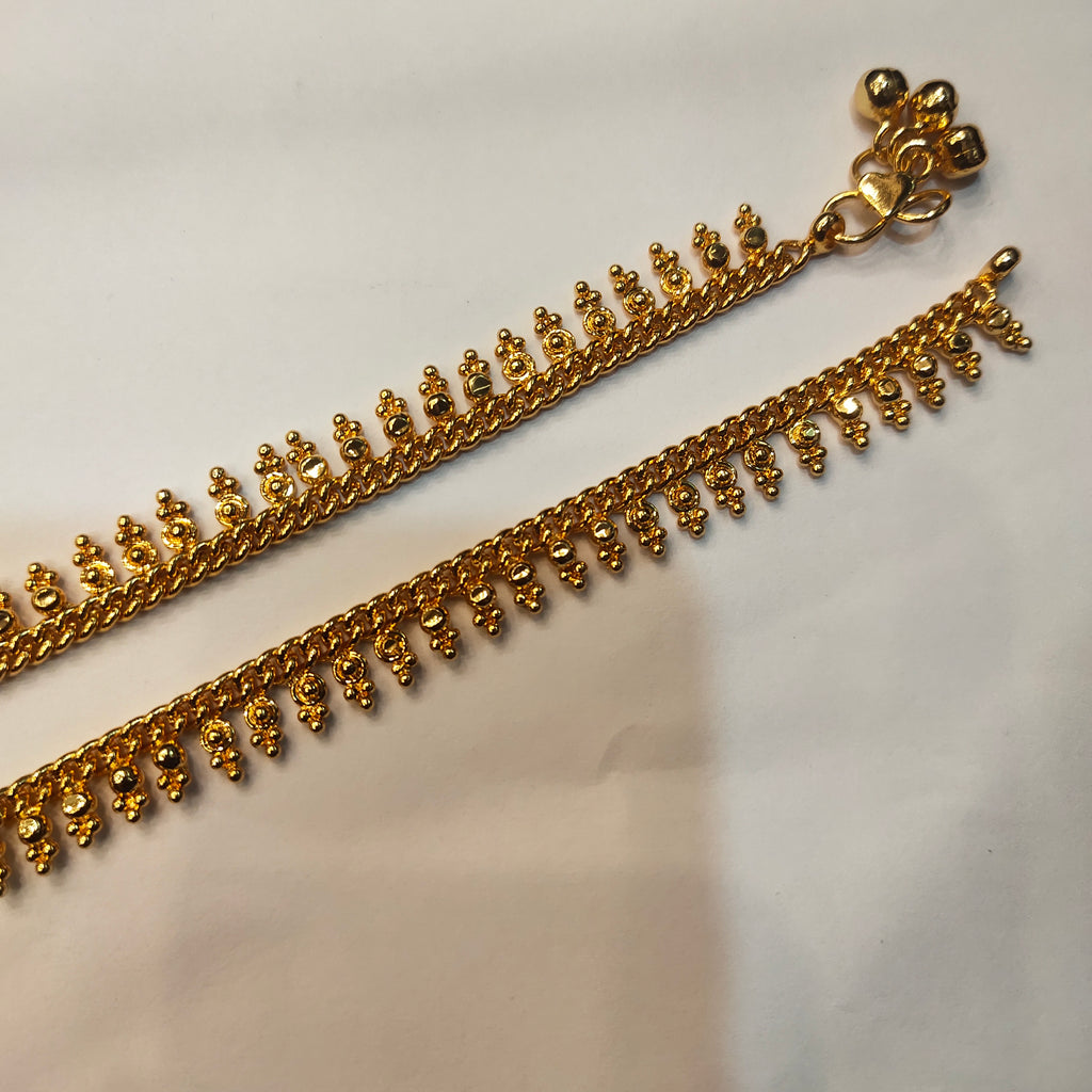 One Gram Gold Plated Anklets - Lightweight Elegant Daily Wear Jewelry
