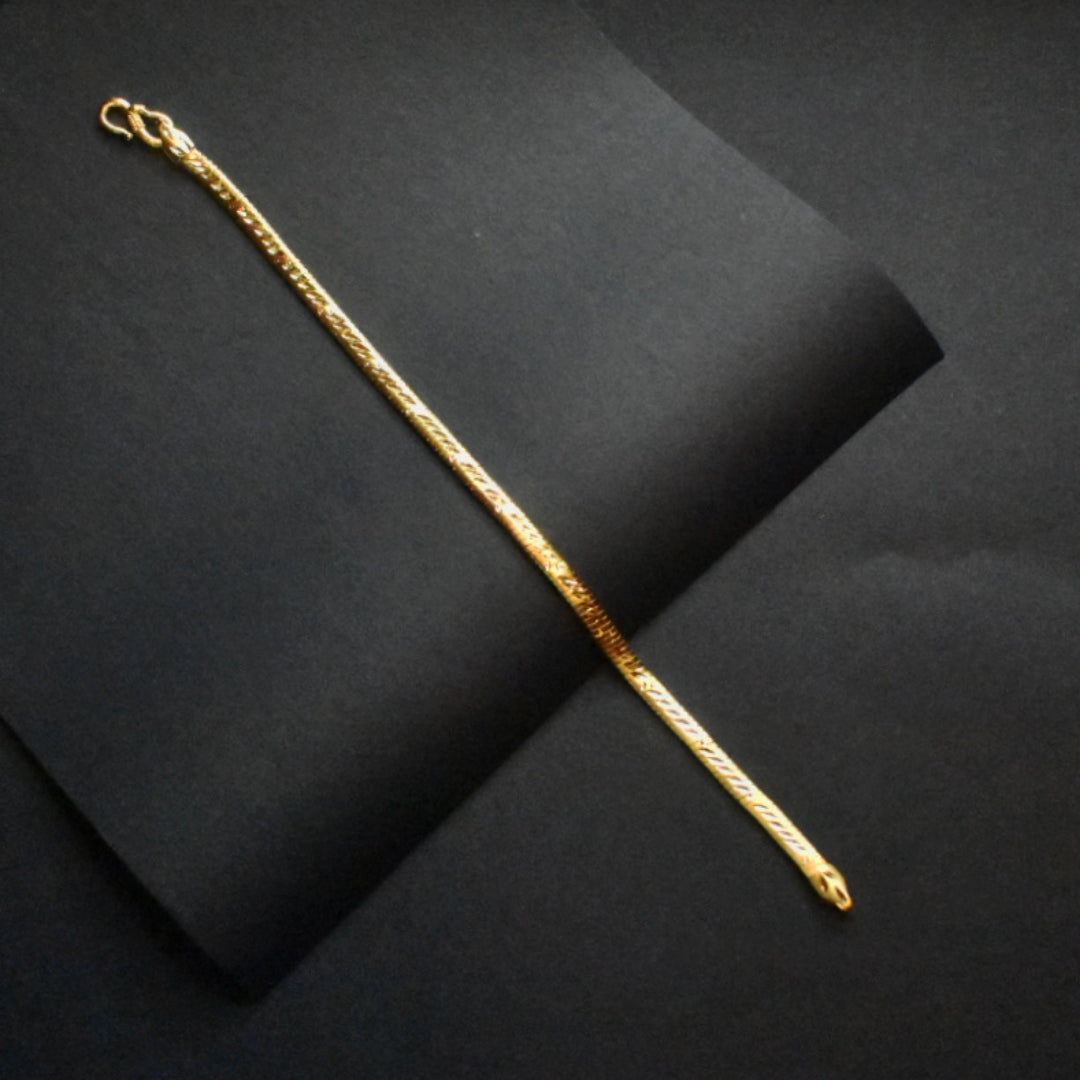 "Gilded Serpent: The Asp 24K Gold Plated Snake Bracelet for Men"