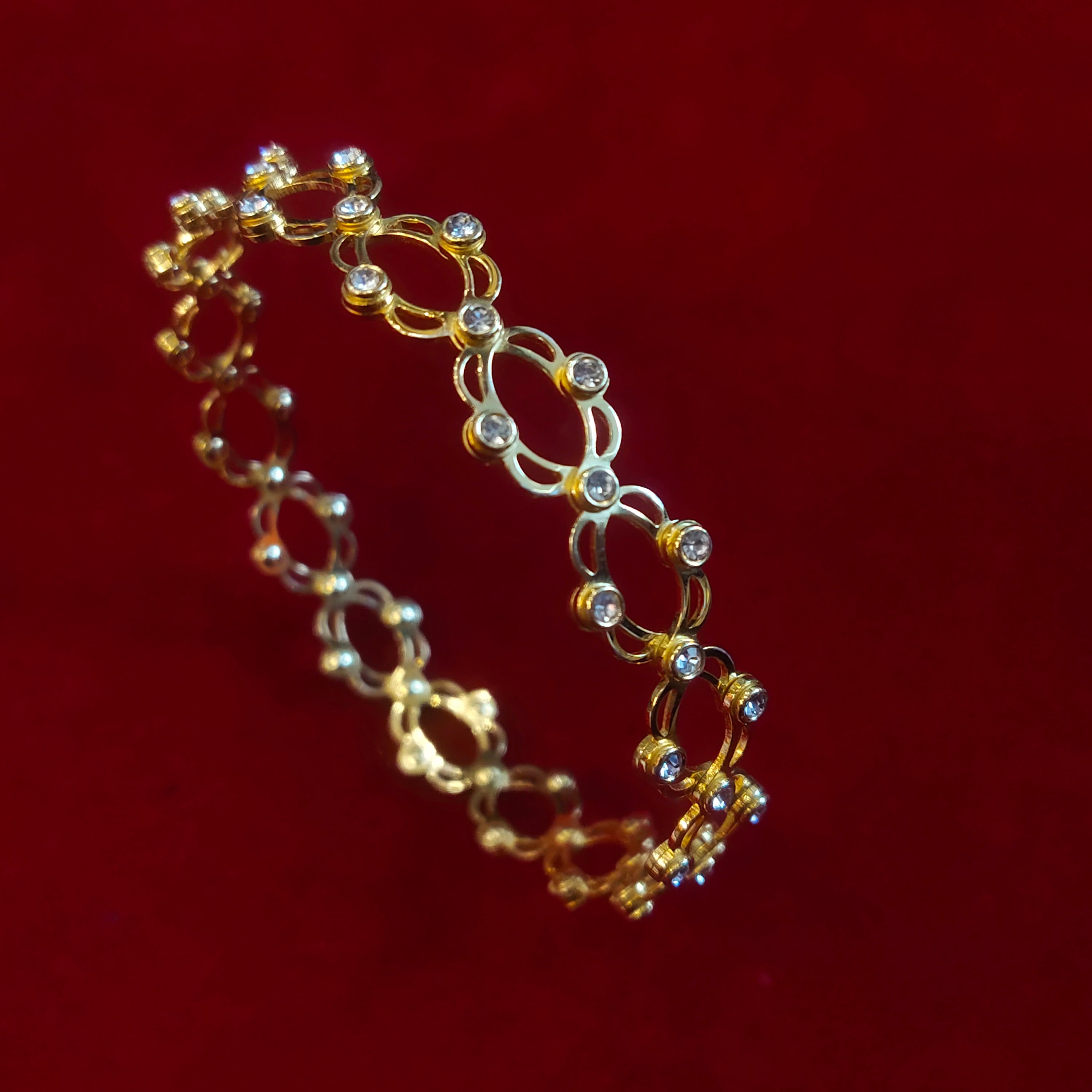 2-in-1 Gold Crystal Ring & Bangle Bracelet | Convertible Fashion Jewelry