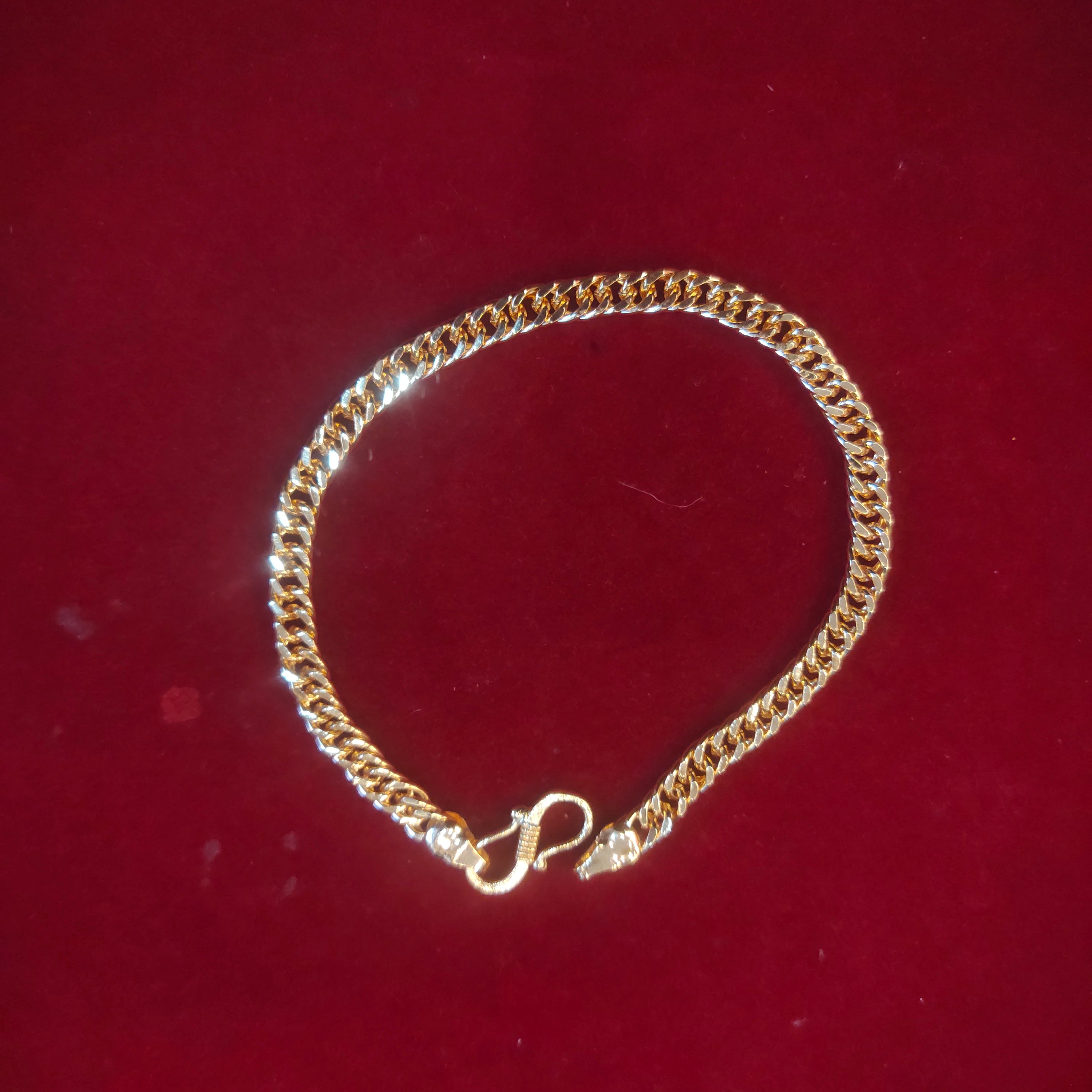 24K Gold Plated Curb Chain Bracelet