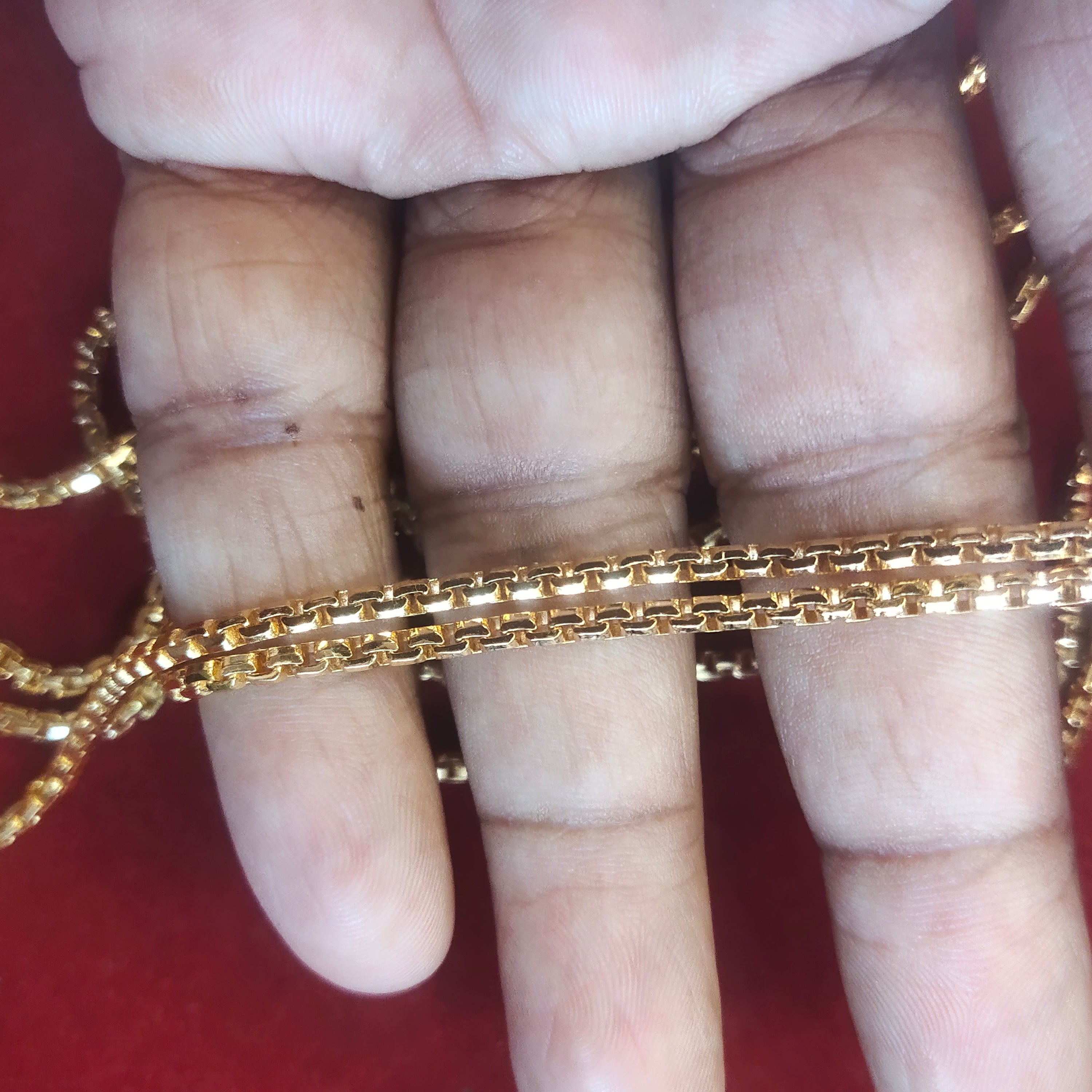 24K Gold Plated Double Layer Chain Necklace - 24 Inches