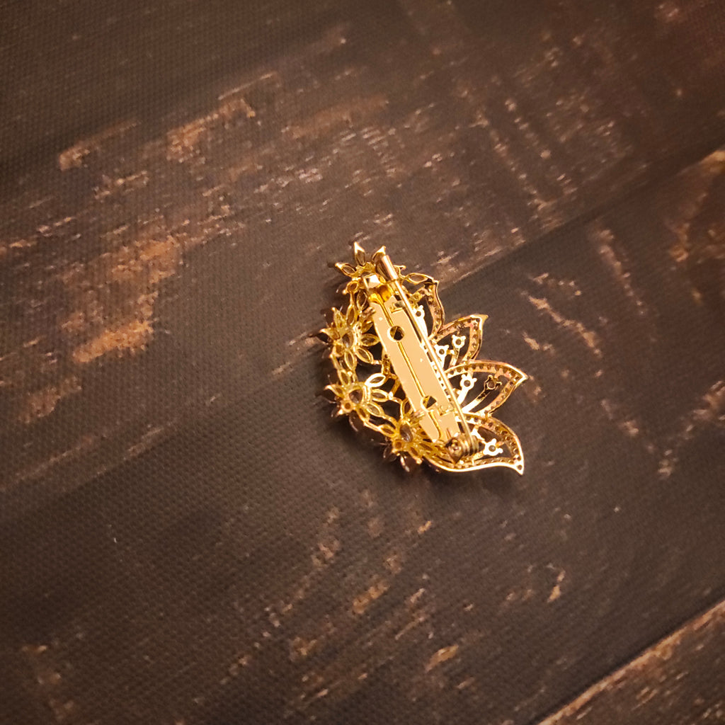 Shiny Zircon Saree Pin - Sparkling Indian Brooch | Asp Fashion Jewellery