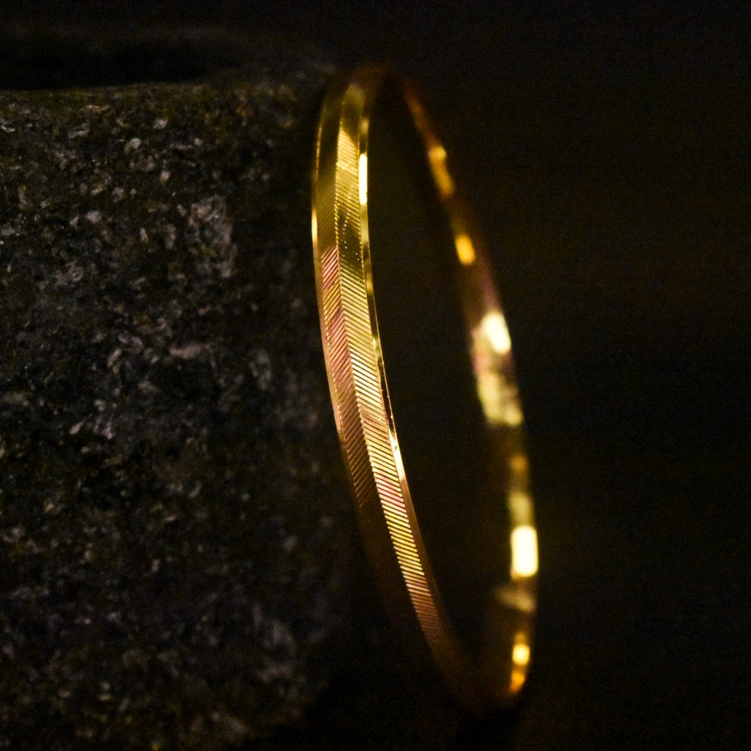 24K Gold Plated Punjabi Sikh Kada for Men - Anti Tarnish Daily Wear Bracelet
