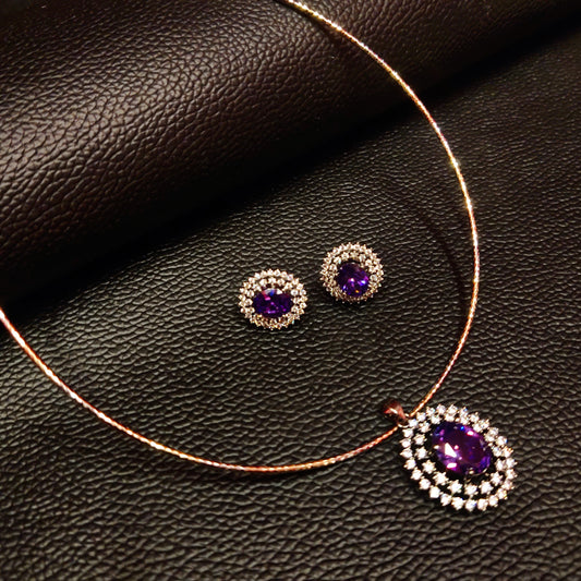 Discover the Allure of ASP Fashion Jewellery's American Diamond Pendant Necklace Set
