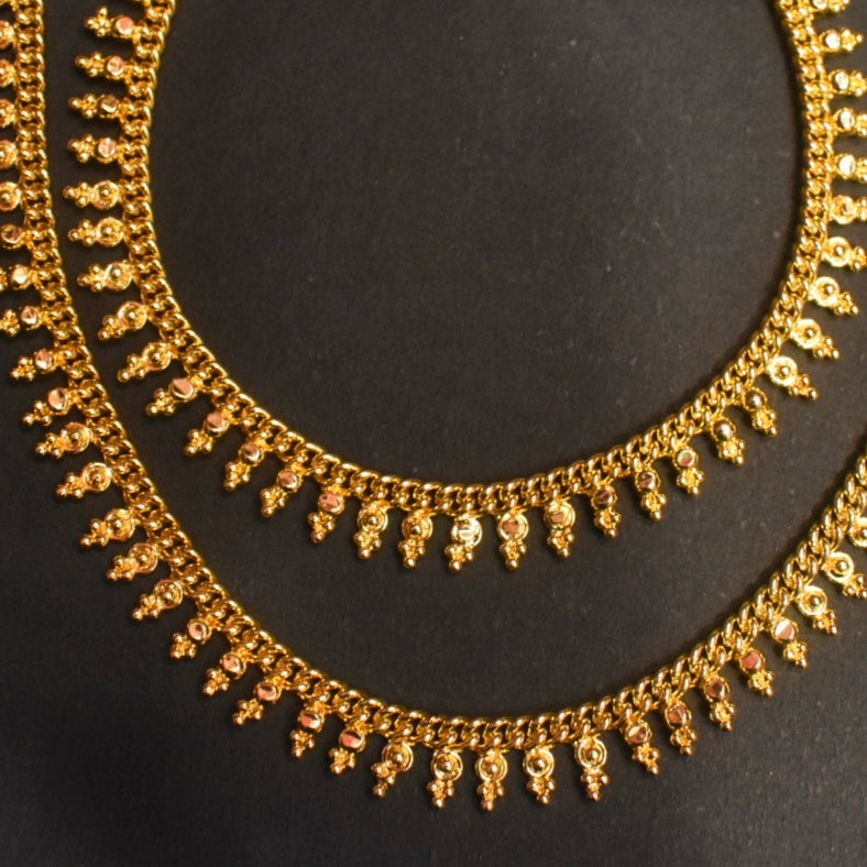 One Gram Gold Plated Anklets - Lightweight Elegant Daily Wear Jewelry