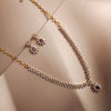 "Dazzle and Delight: The Enchanting Florer American Diamond Necklace & Earring Set by ASP Fashion Jewelry"