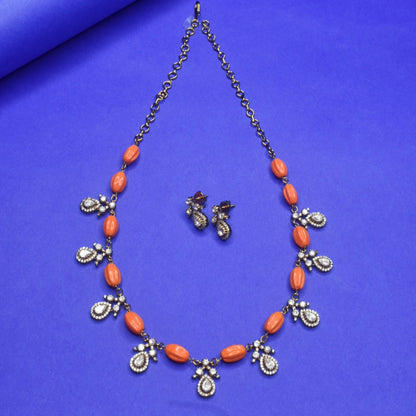 "Glamour Redefined: The Exquisite Kundan and Coral Necklace by ASP Fashion Jewellery"