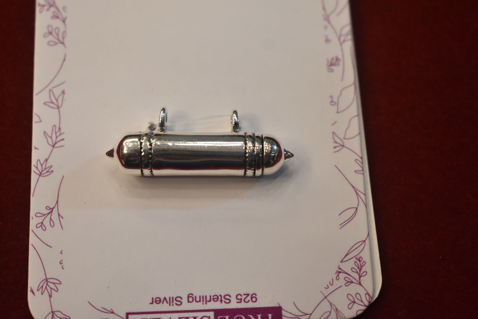 925 Silver Smooth Bullet Amulet Pendant for Men
