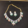 Lavender Gemstone Statement Necklace & Earring Set – Pastel Multi-Stone