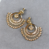 24K Gold Plated Screwback Pearl Chandbali Earrings
