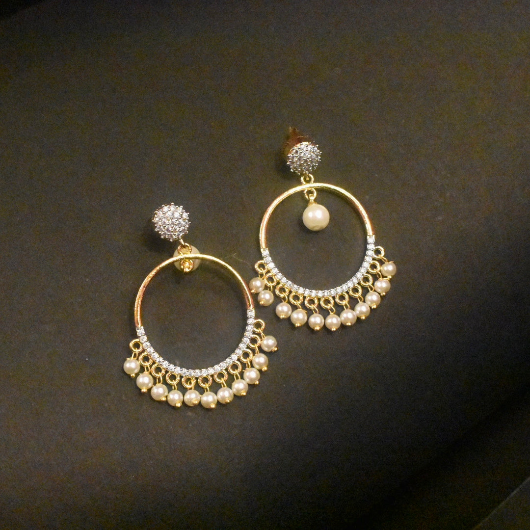 Zircon Diamond Replica Chandbali Earrings