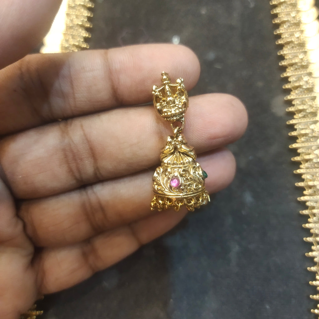 Antique Lakshmi Kasu Necklace - Traditional Temple Jewelry Haram