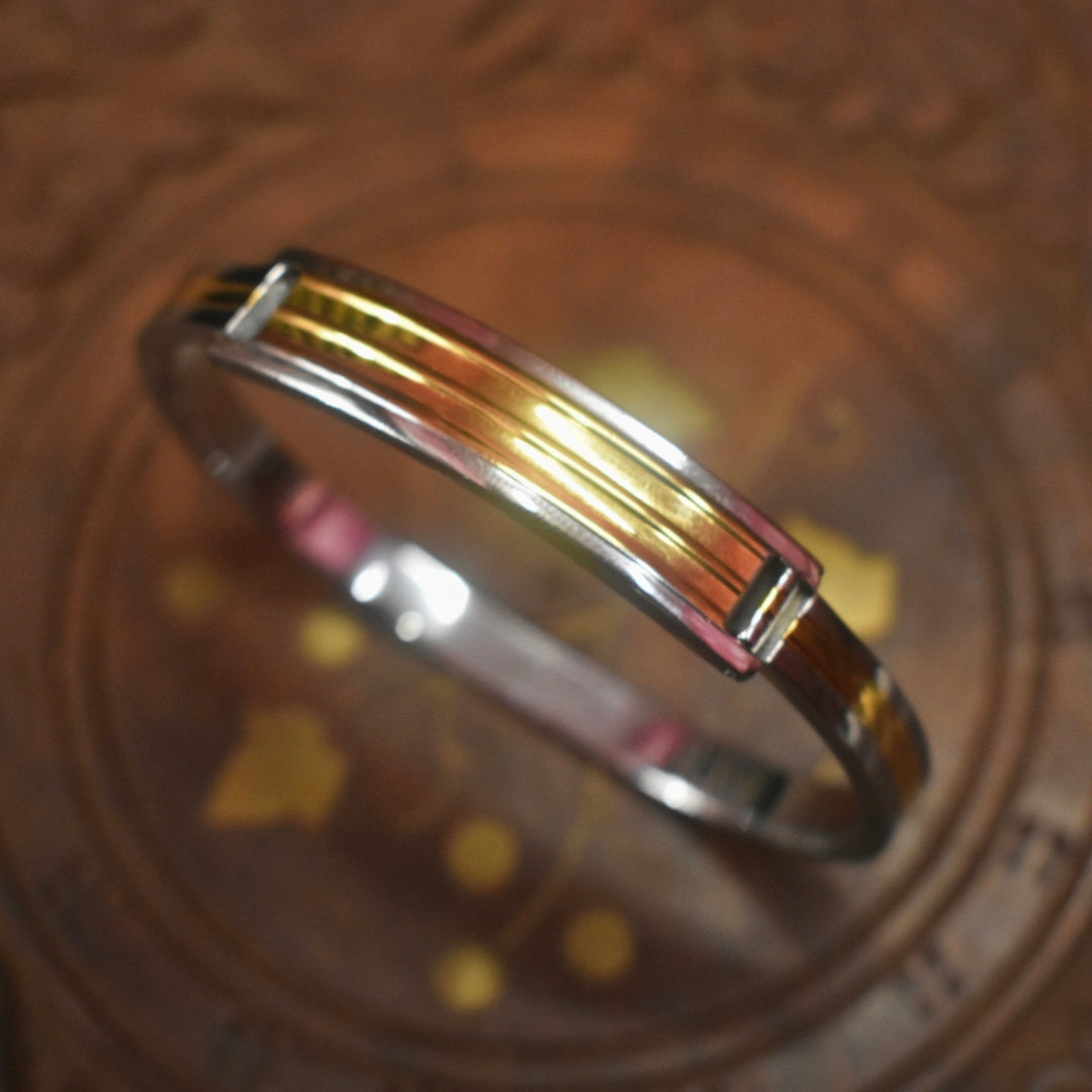 925 Silver Gold Filled Bangle Bracelet - Unisex