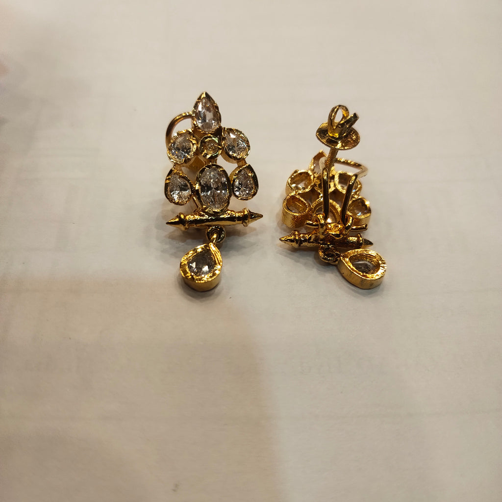24K Gold Plated Zircon Stud Earrings - Premium Sparkle Design