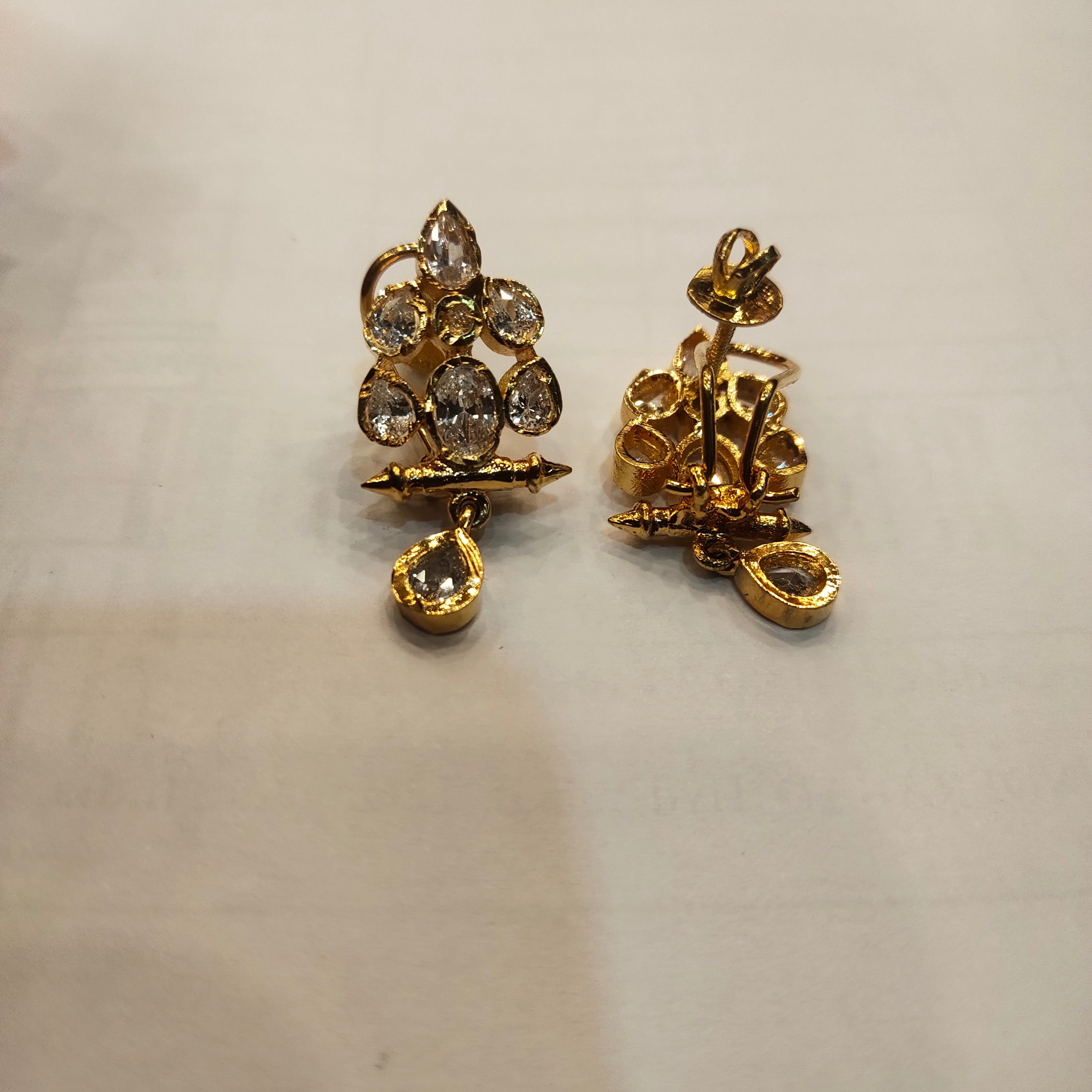 24K Gold Plated Zircon Stud Earrings - Premium Sparkle Design