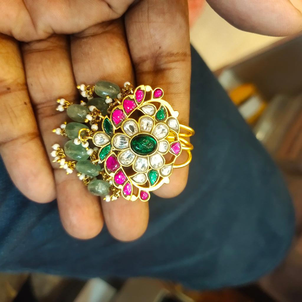 Jadau Kundan Juda Pin - Premium Gold Plated Hair Accessory