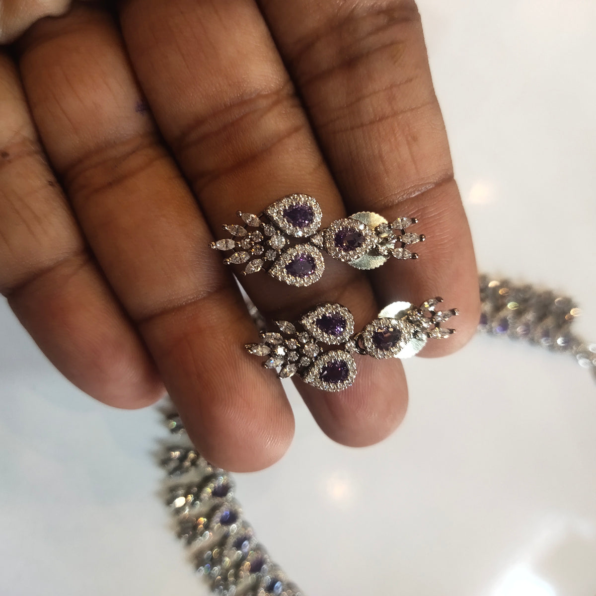 Asp Victorian Zircon Necklace Set
