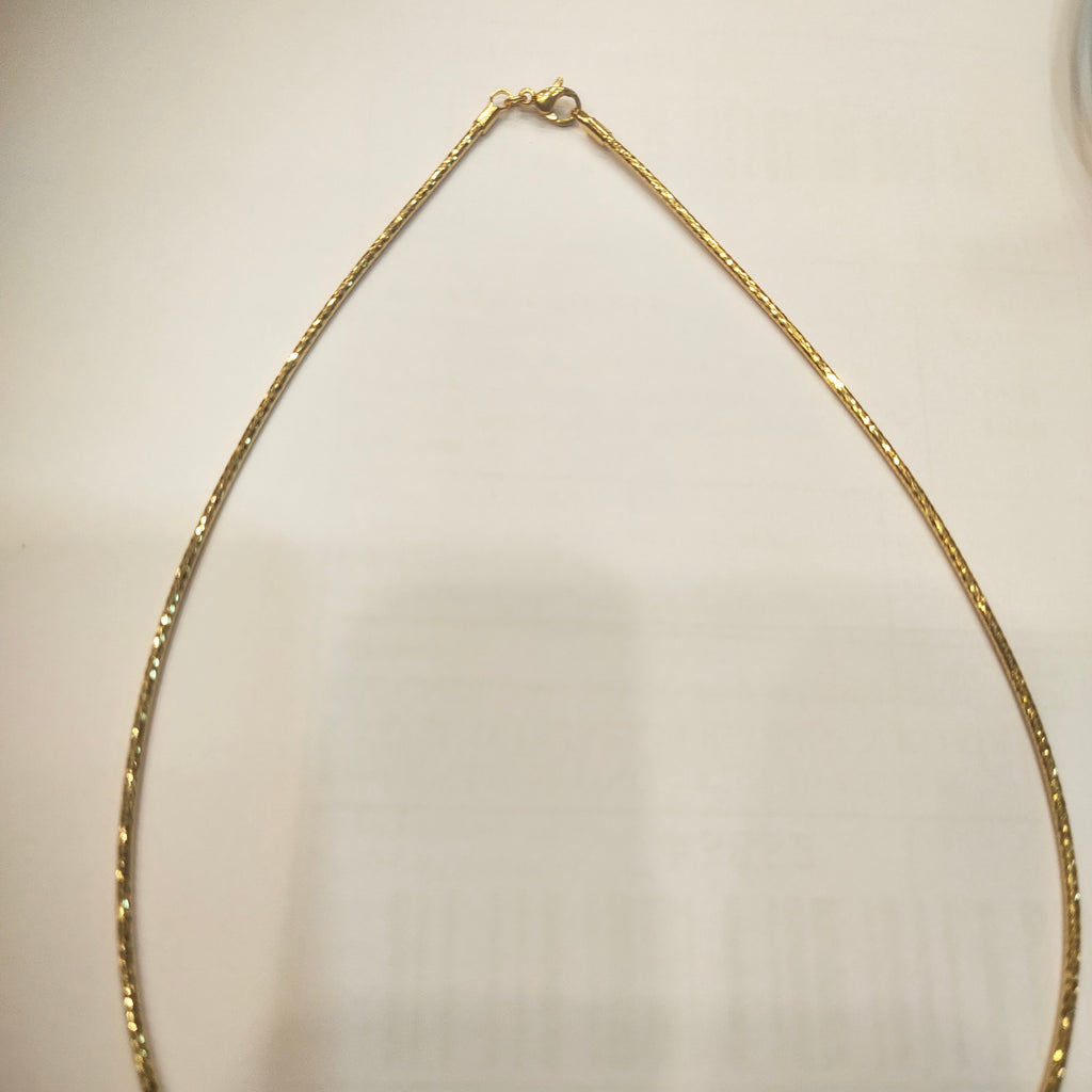 Asp Rhodium Gold Cubic Zirconia Pendant With Shimmering 24K Gold-Plated Cord Chain