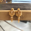 Gold Plated Geometric Diamond Shape Tassel Drop Earrings | Bridal Ethnic Wear
