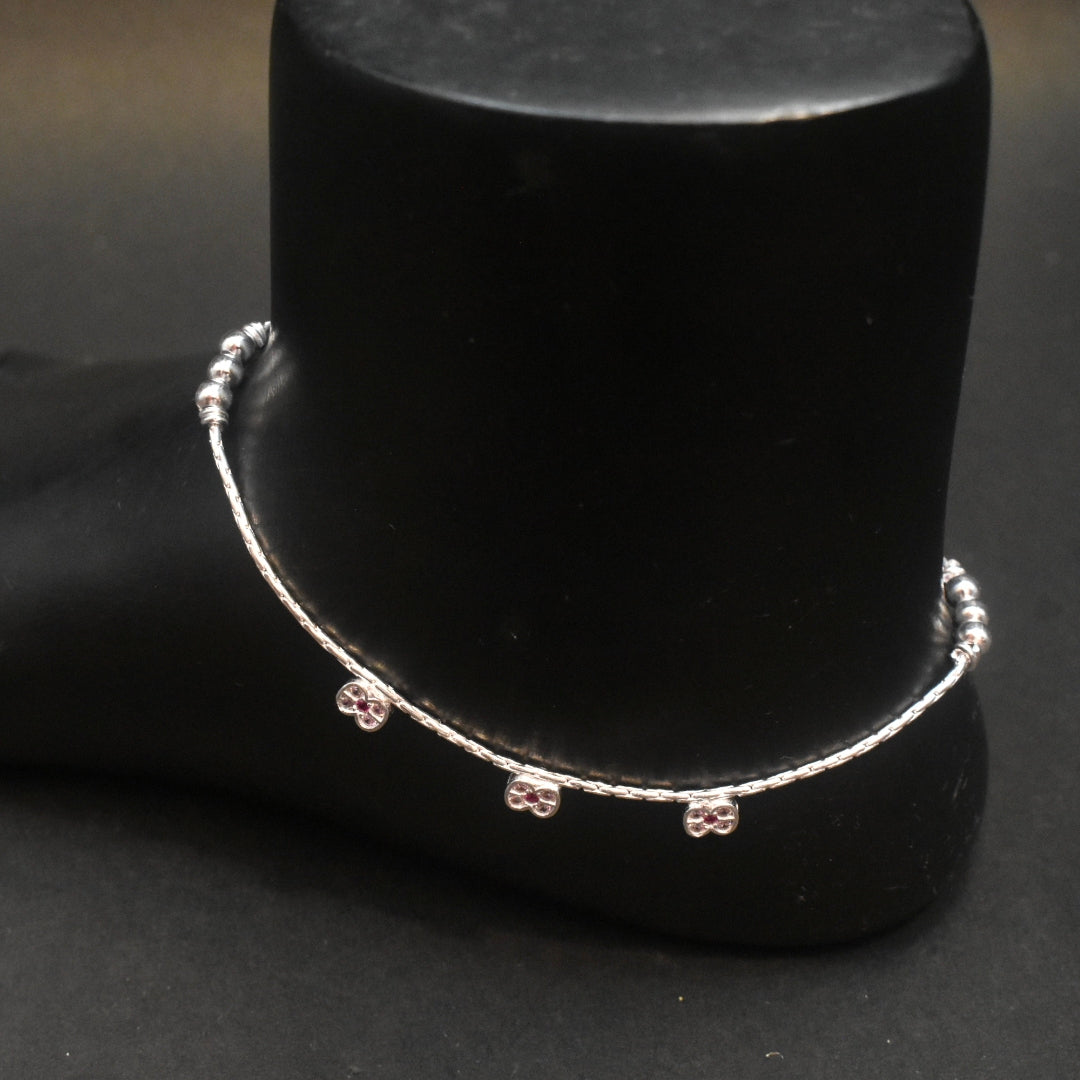 Silver Minimalistic Anklets - Elegant Design