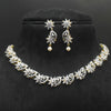 Crystal Clear White Zircon Necklace Set - Diamond Finish
