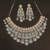 Pink Flower Beads Pearl Diamond Victorian Choker Set - Hyderabadi Bridal Jewelry
