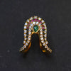 Asp Multi-Colored CZ Gold-Plated Vanki Finger Ring