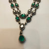 Asp  Victorian Green Emeralds Polki Kundan Necklace Set
