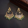 Asp CZ Gold Plated Screw Back Chandbali Earrings