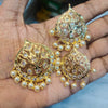 Traditional Polki Jada Billau Set - 24K Gold Plated 3 Piece Bridal Hair Jewelry