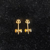 18K Gold Trishul + Om Helix Earring