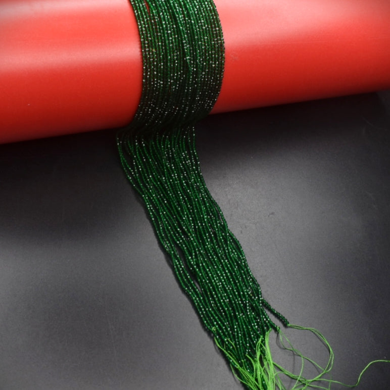 Dark Green Spinel Beads 2mm - Natural Semi-Precious Gemstone Strands