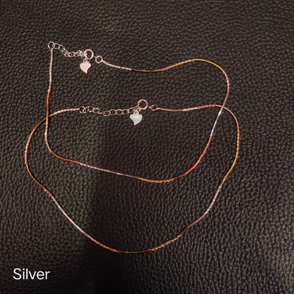 Asp 925 Silver Double Tone Thin Anklets