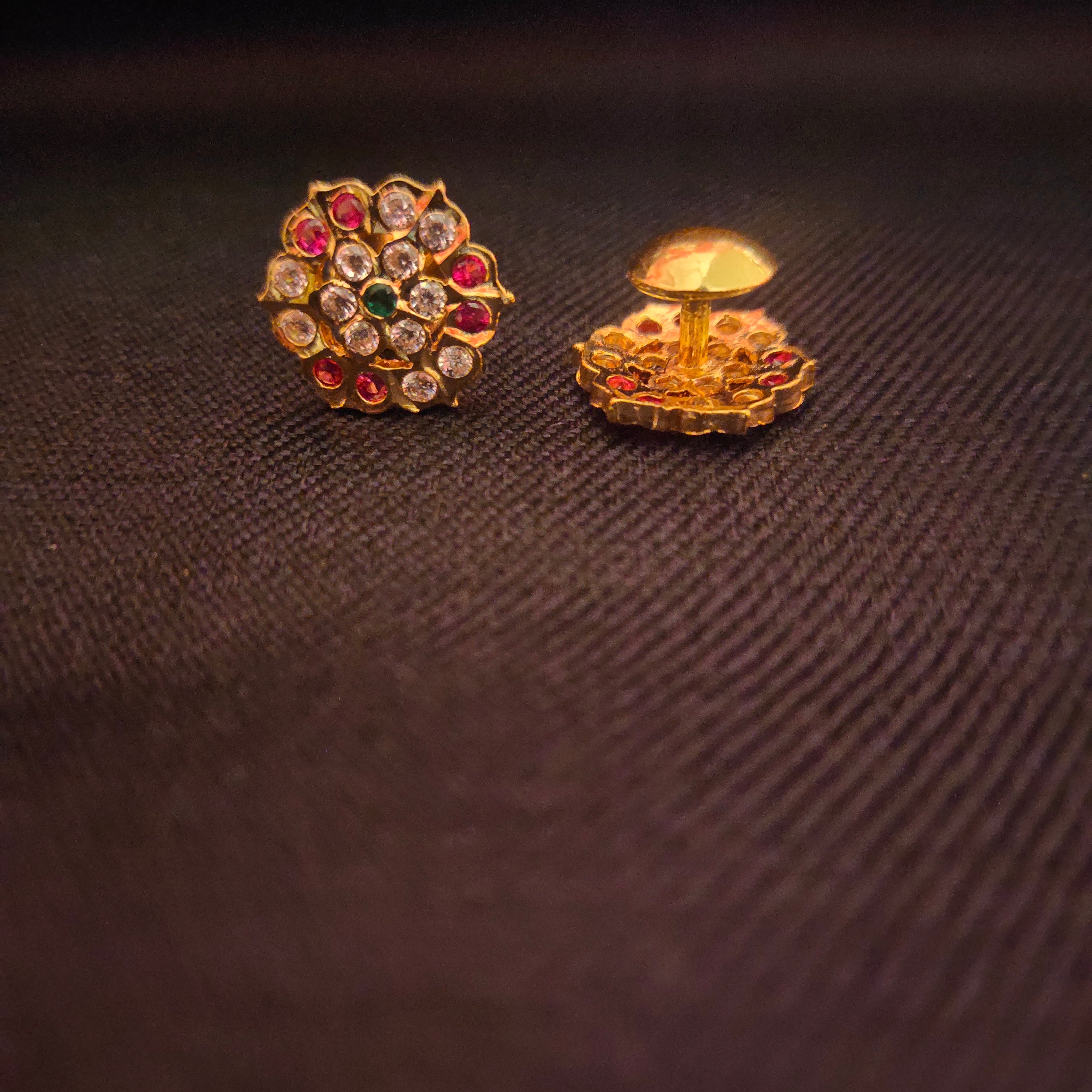 Traditional Panchloha Kammalu Stud Earrings - Small Gatti Chatha Design