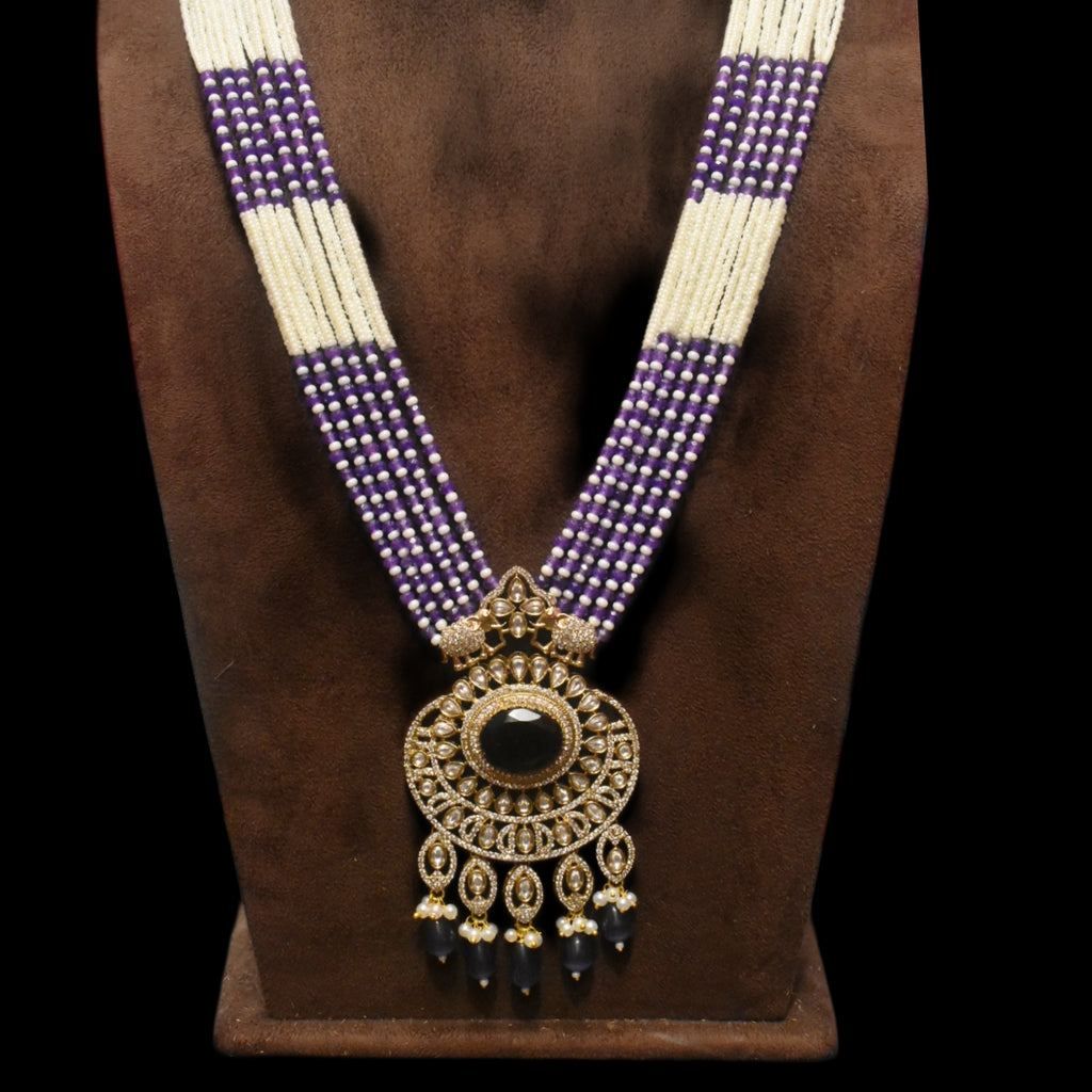 Asp Victorian Purple Zircon Bridal Necklace Set