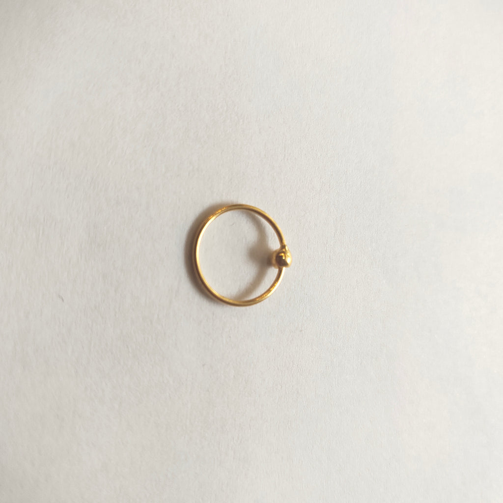 18K Gold Minimalist Hoop Nose Ring - Delicate Design