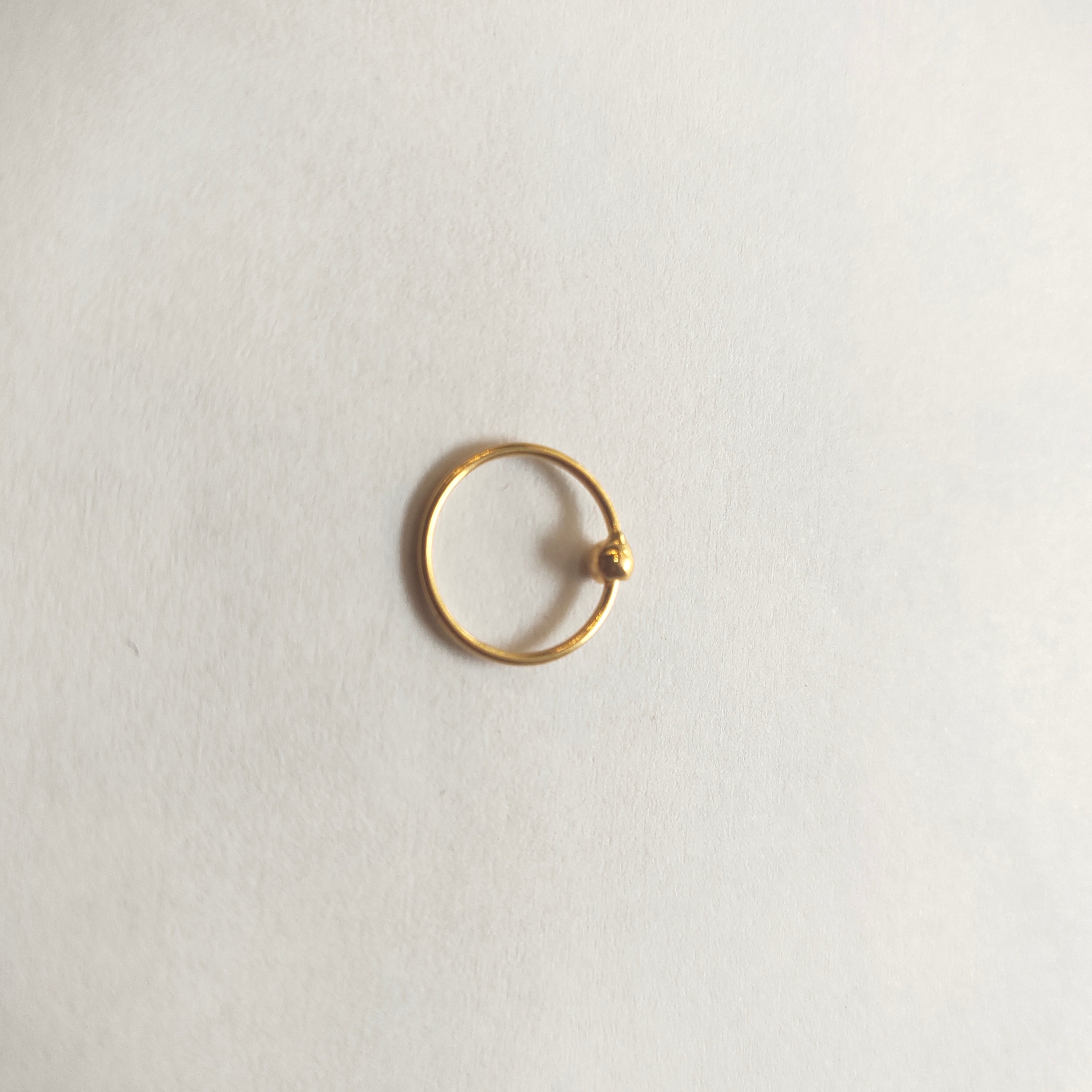 18K Gold Minimalist Hoop Nose Ring - Delicate Design