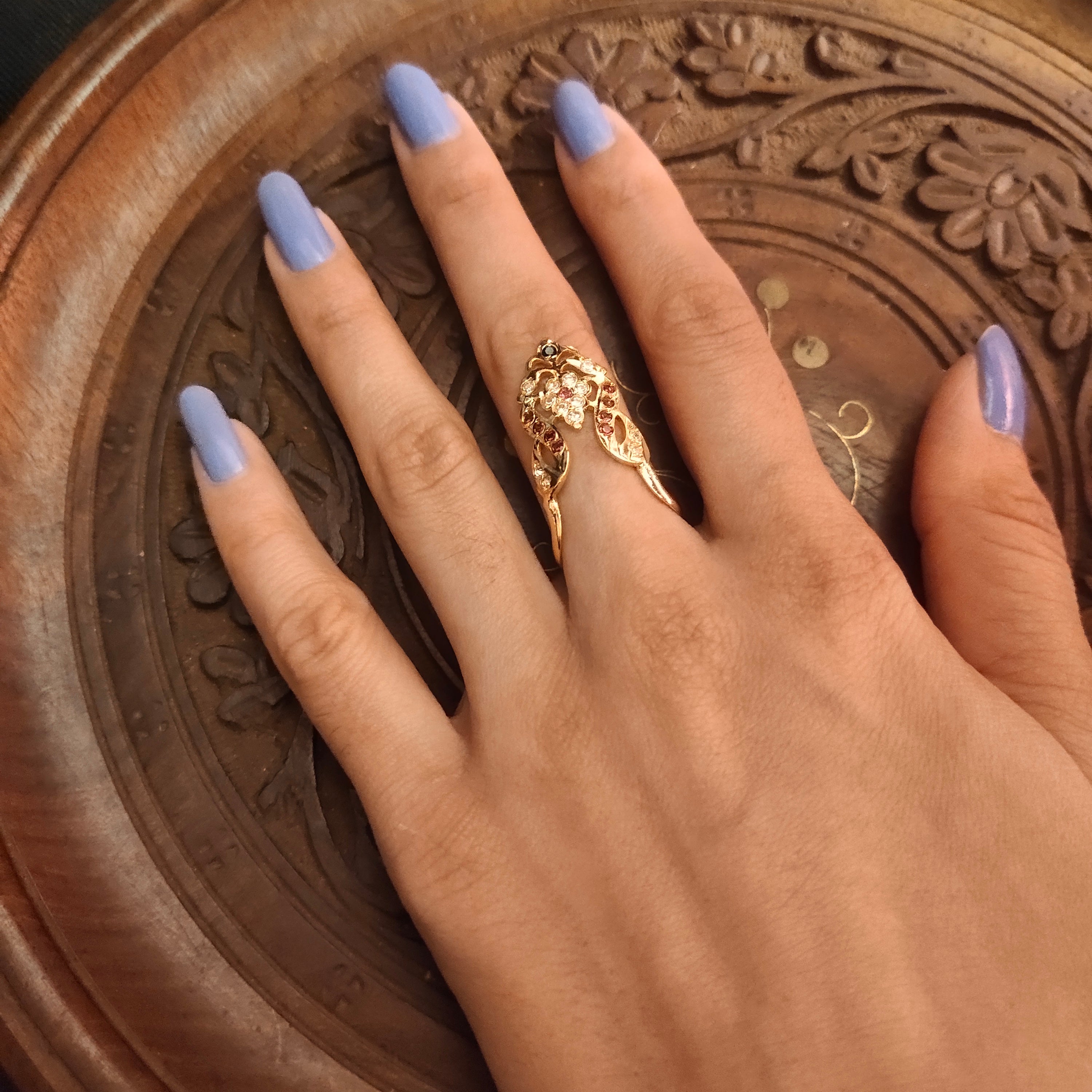 Dazzle Elegance Vanki Ring - 24K Gold Plated CZ South Indian Jewelry