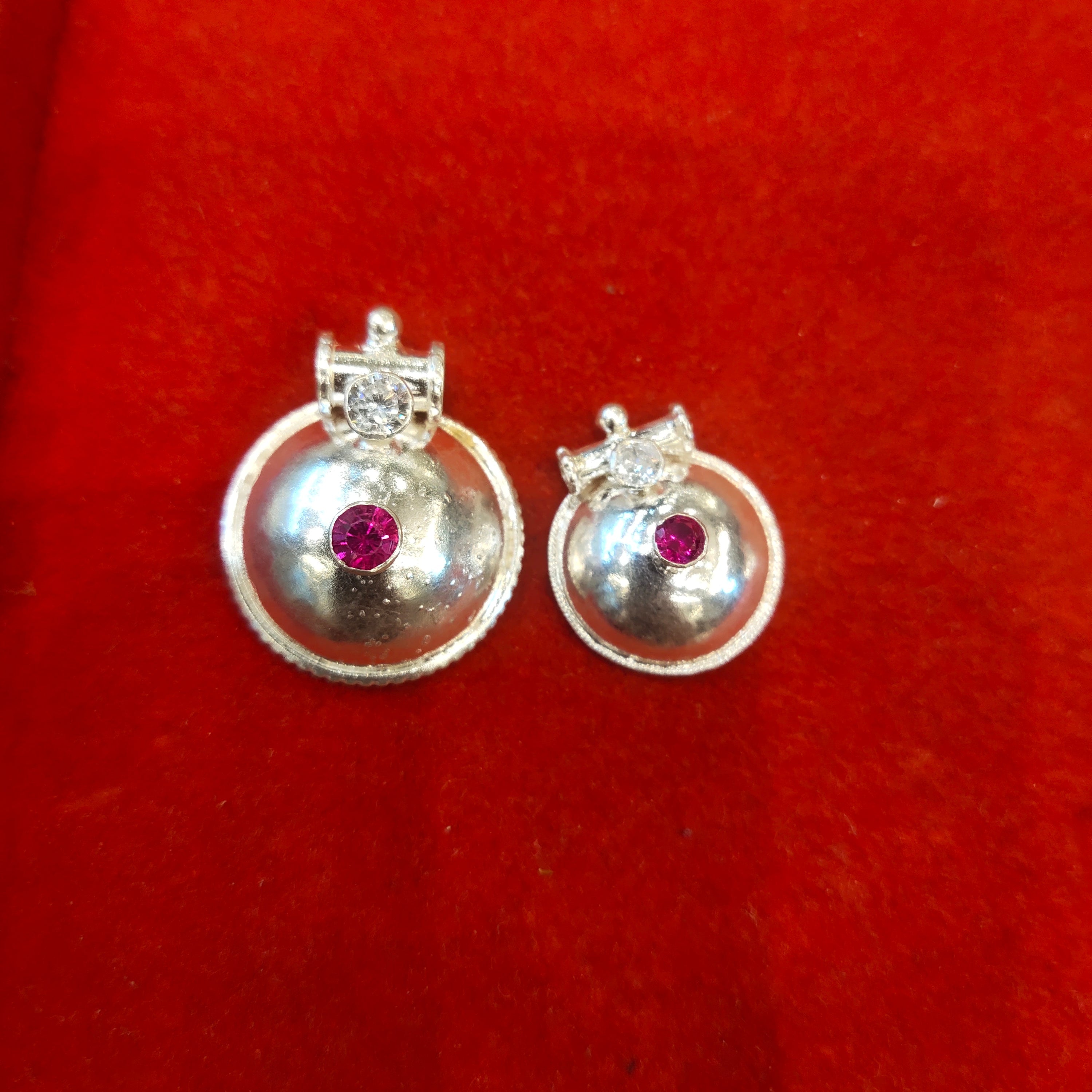 Silver Pearl Bottu Mangalsutra Connector - Front