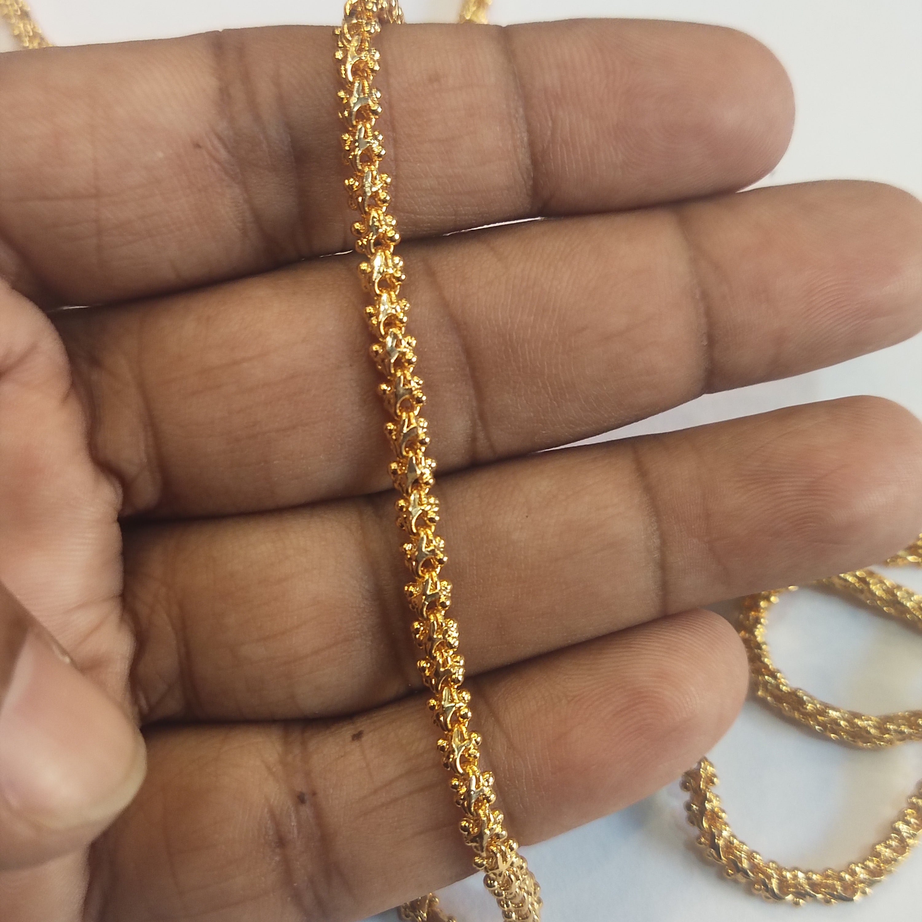 24K Gold Plated One Gram Chain for Women - 24 Inches | Elegant Design