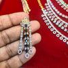 Two Layer Zircon Necklace Set - Two Tone Gold-Rhodium Polish