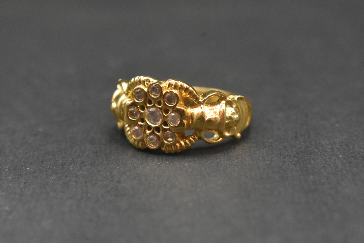 24K Gold Plated Zircon Ring for Men