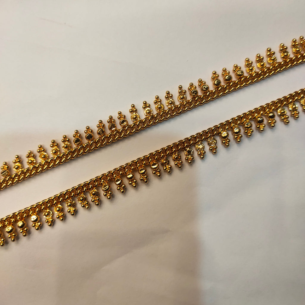 One Gram Gold Plated Anklets - Lightweight Elegant Daily Wear Jewelry