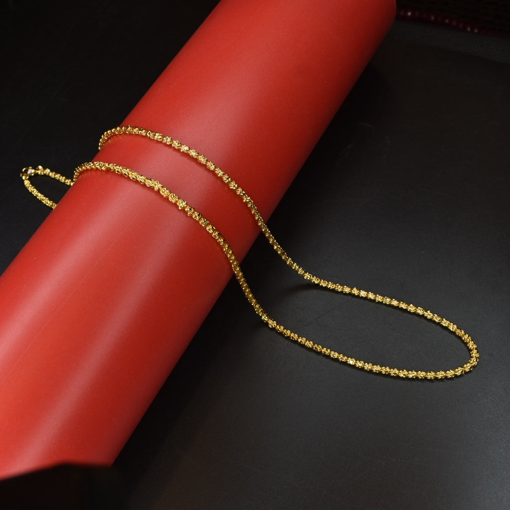 24K Gold-Plated Chandramukhi Chain - 30 Inch Traditional Design