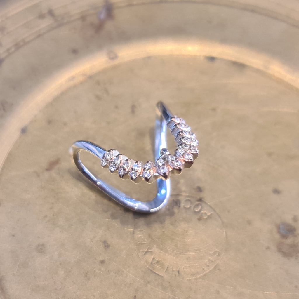 92.5 Silver Vanki Ring - Cubic Zircon South Indian Bridal Jewelry