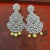 CZ Chandbali Earrings with Pearl Drops