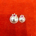 Silver Dome Bottu Mangalsutra Pendant Set - Front View